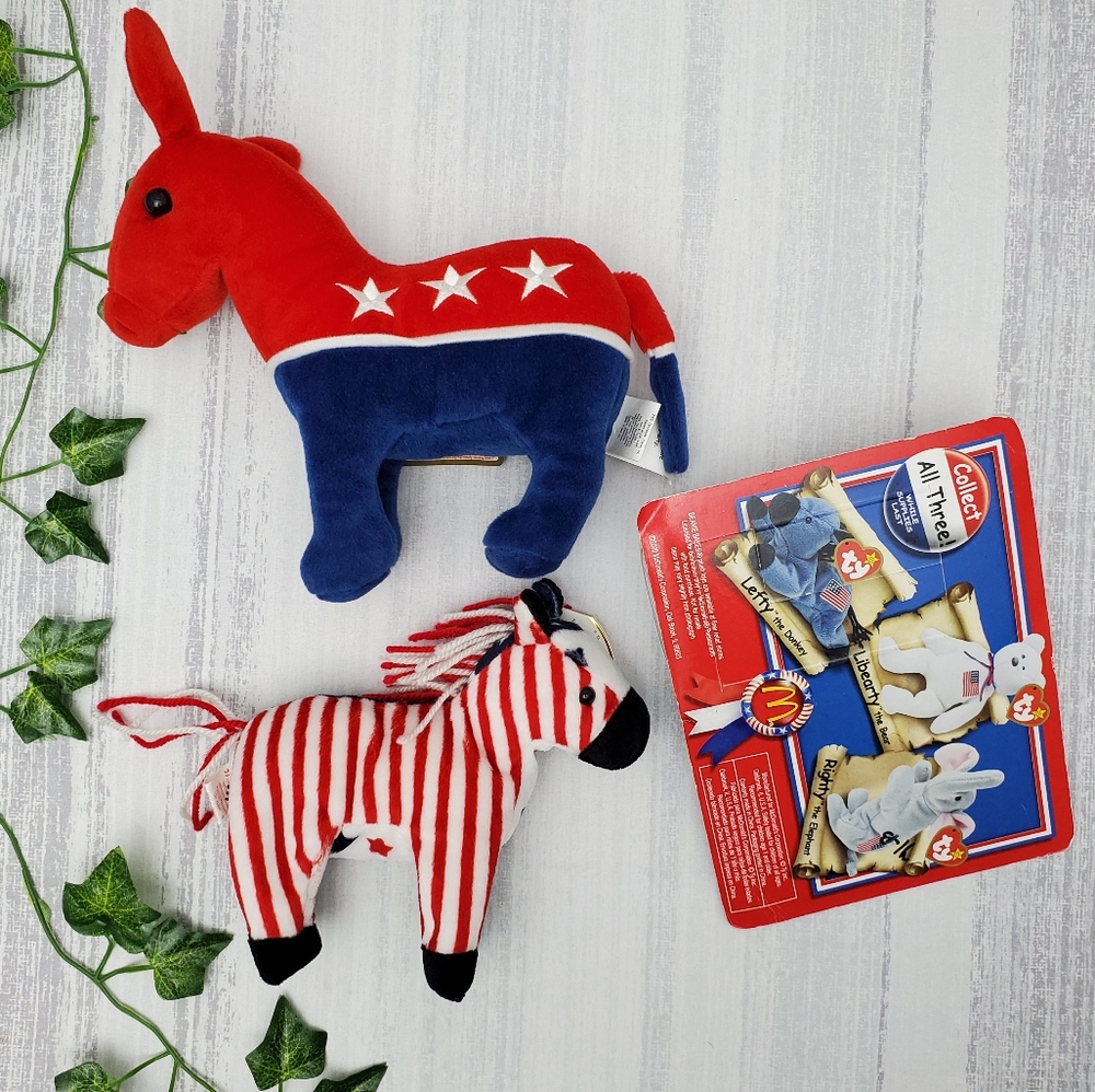 Patriotic Bundle of 3 Plush Donkeys - Picture 3 of 10